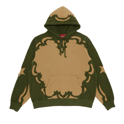 Pre-owned Supreme Western Cut Out Hooded Sweatshirt 'dark Tan' In Green