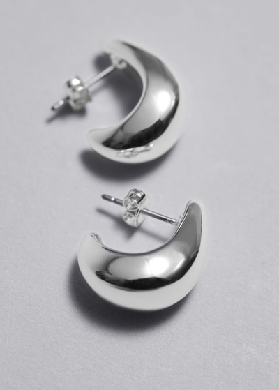 Other Stories Curved Earrings In Silver