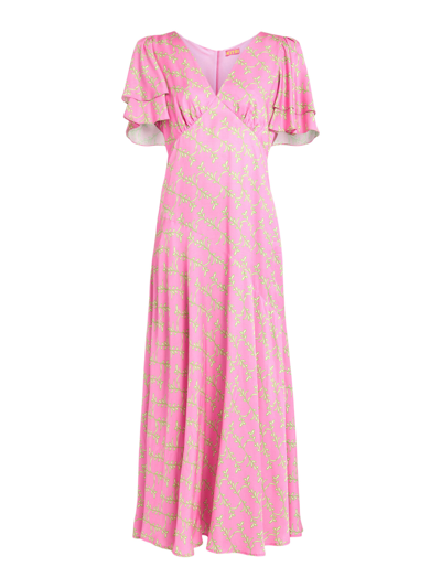 Kitri Women's Tallulah Pink Foliage Print Maxi Dress