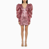 ROTATE BIRGER CHRISTENSEN ROTATE BIRGER CHRISTENSEN FUCHSIA RECYCLED POLYESTER MINI DRESS WITH SEQUINS