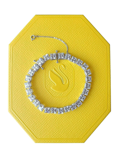 Pre-owned Swarovski Authentic  Rhodium White Sparkle Crystal Millenia Bracelet 5599202