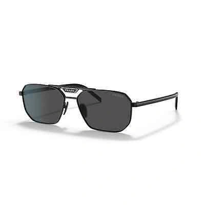 Pre-owned Prada Pr 58ys Sunglasses Men Black / Dark Gray Rectangle 57mm & Authentic