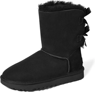 Pre-owned Ugg Womens Bailey Bow Ii Boots Black Size 10