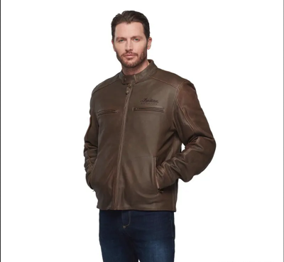 Pre-owned Indian Motorcycle Men's Ellingson Jacket Tan 283365 In Brown