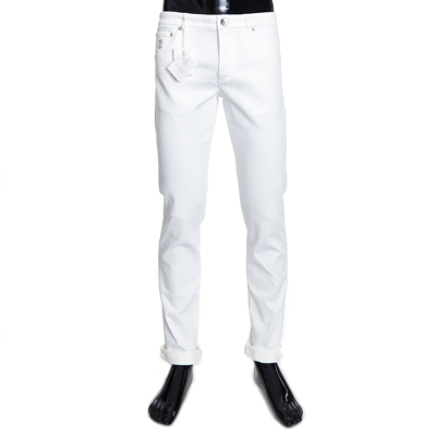 Pre-owned Brunello Cucinelli 695$ Snow White Stretch Denim Trouser - Slim Fit, Five Pocket