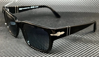 Pre-owned Persol Po3315s 95 S3 Black Blue Polarized Unisex 58 Mm Sunglasses