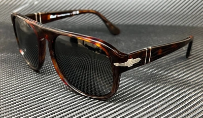 Pre-owned Persol Po3310s 24 B1 Jean Brown Havana Unisex 57 Mm Sunglasses In Black