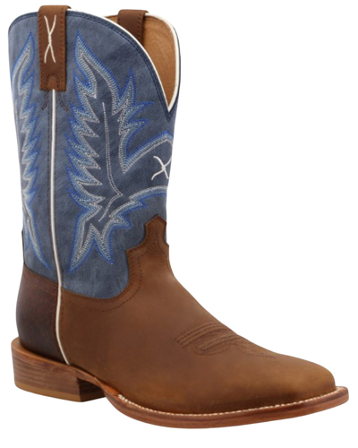 Pre-owned Twisted X Men's 11&quot; Tech Western Boot - Broad Square Toe - Mxtl006 In Blue