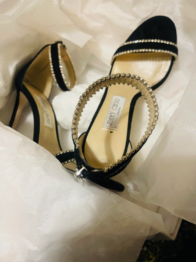 Pre-owned Jimmy Choo 7.5 Women's Shoes In Black
