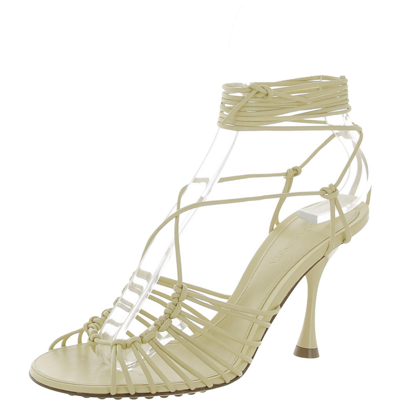 Pre-owned Bottega Veneta Womens Open Toe Ankle Tie Sandal Heels Shoes Bhfo 8388 In Moon Beam