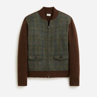 Pre-owned Jcrew J. Crew Men's Wool Sweater Jacket Harris Tweed Heather Hazelnut - $298 In Multicolor