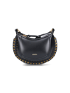 Isabel Marant Mini Moon Stud-embellished Leather Shoulder Bag In Black  