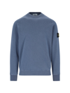 Stone Island Compass-badge Cotton Sweatshirt In Blue