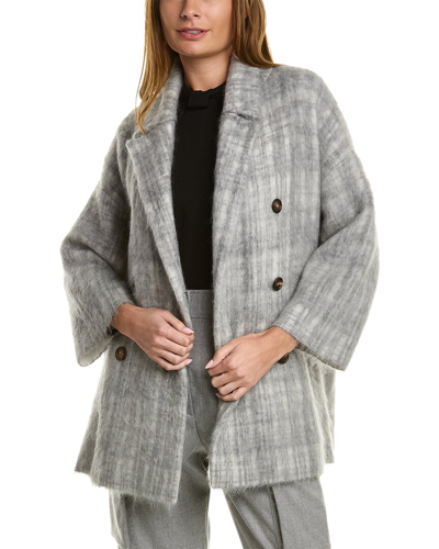 Brunello Cucinelli Wool & Mohair-blend Jacket In Gray