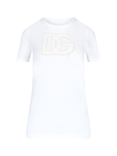 Dolce & Gabbana "dg" Logo T-shirt In White