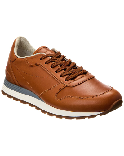 Brunello Cucinelli Leather Sneaker In Brown