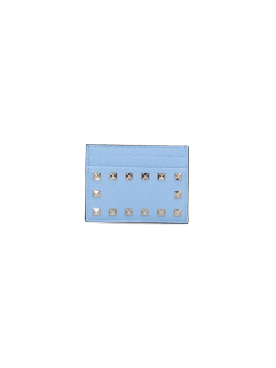 Valentino Garavani "rockstud" Card Holder In Light Blue