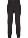 Prada Triangle-logo Silk-blend Track Pants In Black  
