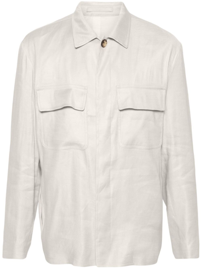 Lardini Shirt Jacket In Beige