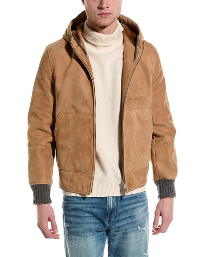 Brunello Cucinelli Leather Jacket In Brown