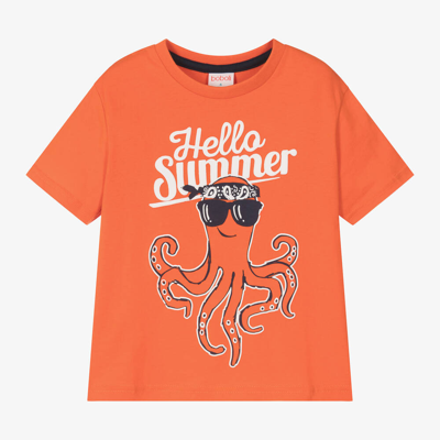 Boboli Babies' Boys Orange Octopus Cotton T-shirt