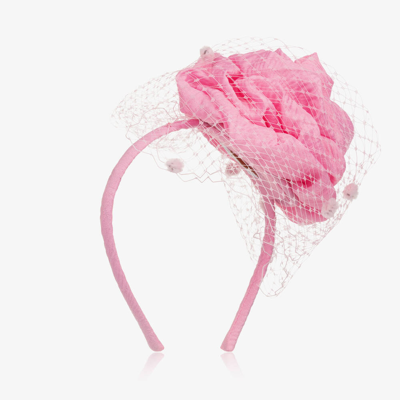 Eirene Kids'  Girls Pink Flower Fascinator Hairband