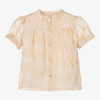 LE CHIC GIRLS BEIGE EMBROIDERED CHIFFON BLOUSE