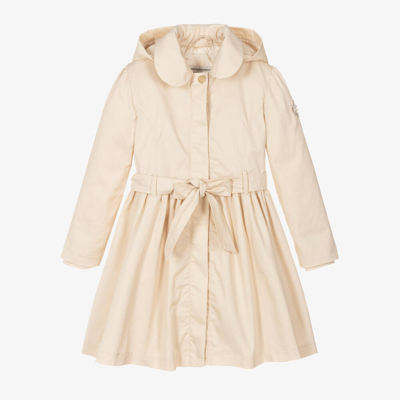 Le Chic Babies' Girls Beige Hooded Trench Coat