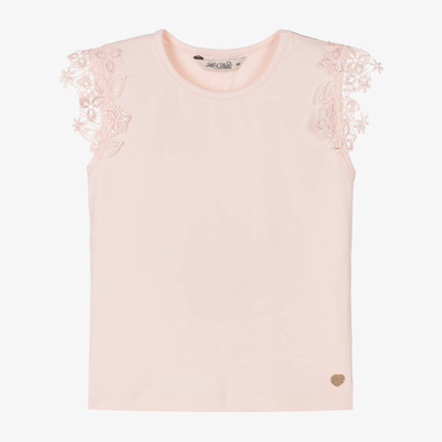 Le Chic Babies' Girls Pink Organic Cotton Jersey T-shirt