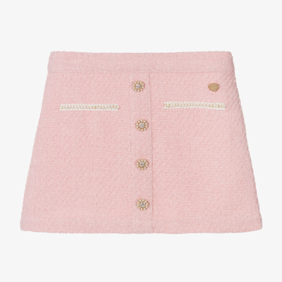 Le Chic Kids' Girls Pink Shimmery Tweed Skirt