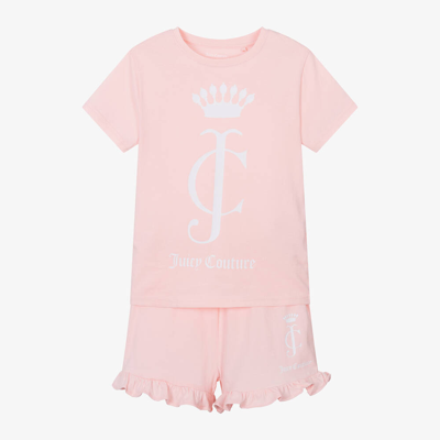 Juicy Couture Kids' Girls Pale Pink Cotton Pyjamas