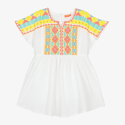 Sunuva Babies' Girls White Embroidered Beach Dress