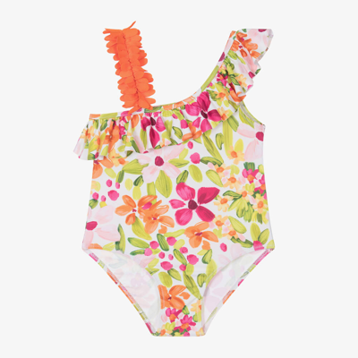 Mayoral Babies' Girls Orange Floral Swimsuit