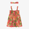 MAYORAL GIRLS RED TROPICAL COTTON DRESS SET
