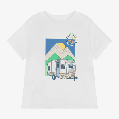Mayoral Babies' Boys White Cotton Camper Van T-shirt