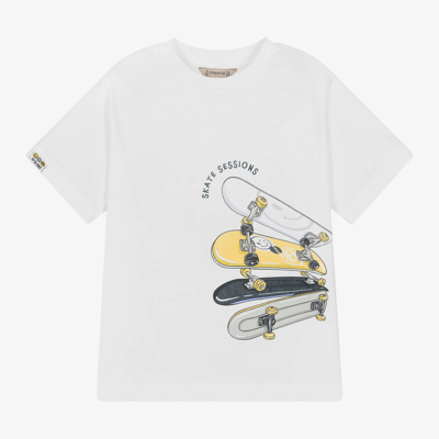 Mayoral Babies' Boys White Skateboard Graphic T-shirt