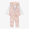 GUESS BABY GIRLS PINK COTTON TRACKSUIT SET