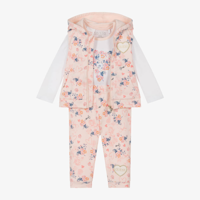 Guess Baby Girls Pink Cotton Tracksuit Set