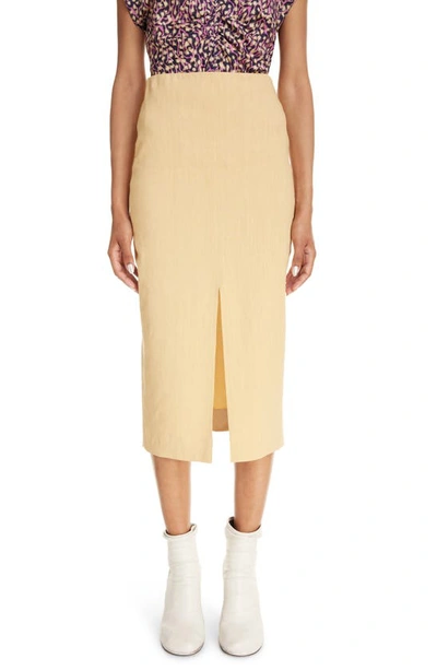 Isabel Marant Mills Pencil Midi Skirt In Straw