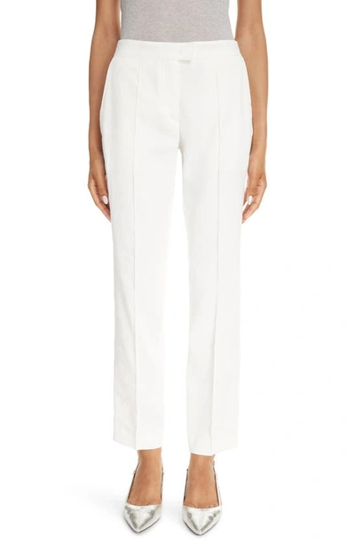Isabel Marant Nolena High-rise Pintuck Straight-leg Ankle Trousers In White