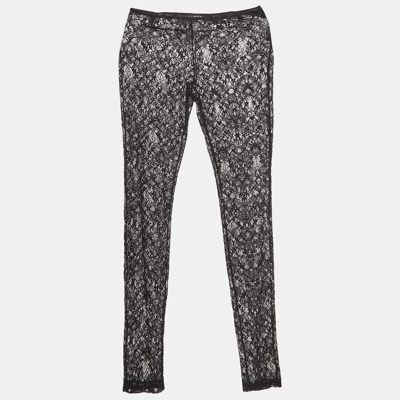Pre-owned Dolce & Gabbana Black Lace Skinny Pants S