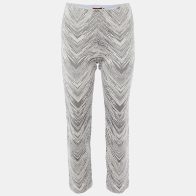 Pre-owned Missoni Grey Zig Zag Wool Knit Trousers S