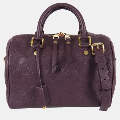 Pre-owned Louis Vuitton Purple Monogram Empreinte Speedy Bandouliere 25