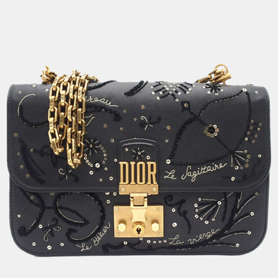 Pre-owned Dior Addict Flap In Black