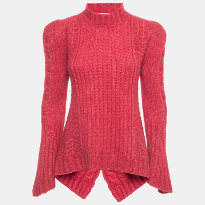 Pre-owned Stella Mccartney Red Wool Knit Flared Jumper Top S
