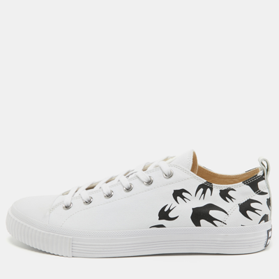 Pre-owned Mcq By Alexander Mcqueen White Canvas Swallow Sneakers Size 44