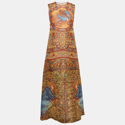 Pre-owned Dolce & Gabbana Multicolor Print Silk Sleeveless Maxi Dress S