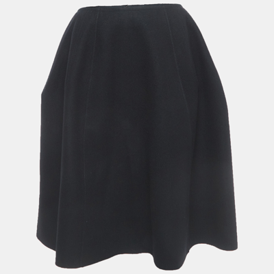 Pre-owned Louis Vuitton Vintage Black Wool Mid-length Skirt S