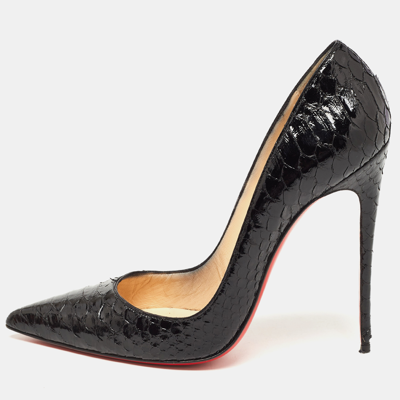 Pre-owned Christian Louboutin Black Python Leather So Kate Pumps Size 41