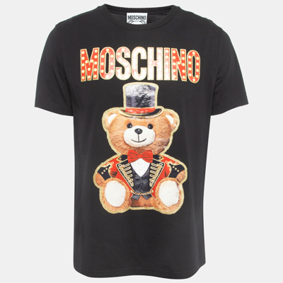 Pre-owned Moschino Couture Black Circus Teddy Printed Cotton T-shirt L